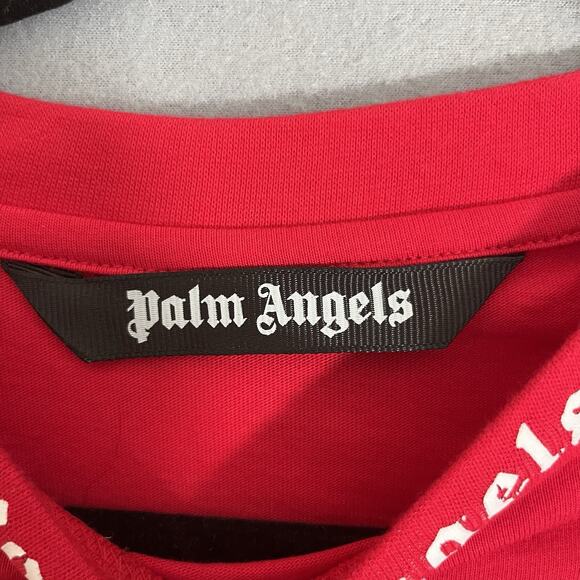 Palm Angels Classic Logo Red White Letter T-shirt Small - Picture 3 of 11